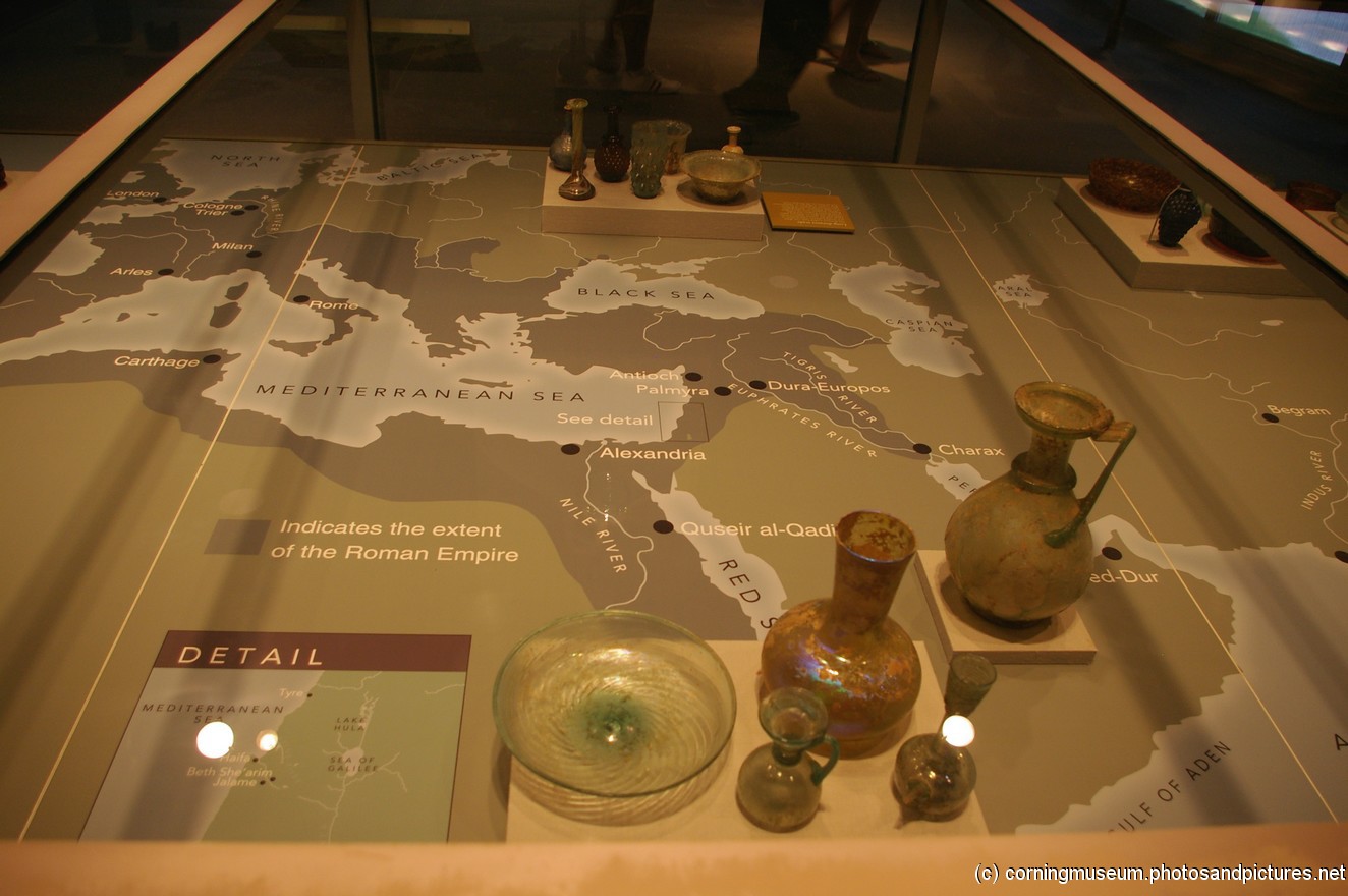 Europe and Northern African glass history map at Corning Museum of Glass.jpg
