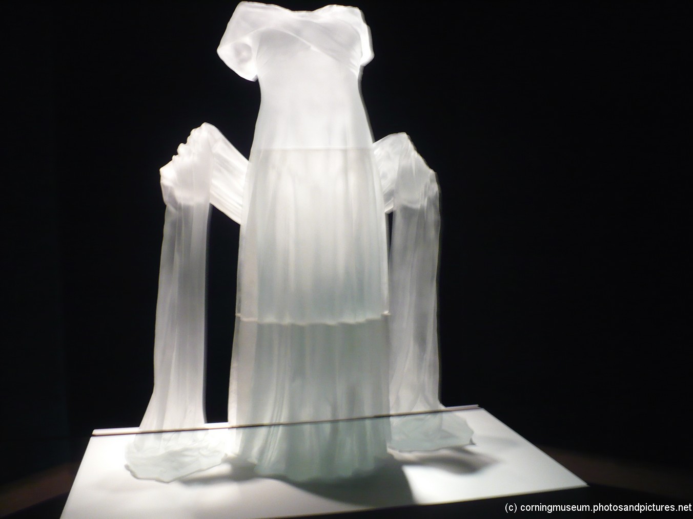 Floating white dress and sash glass art at Corning Museum of Glass.jpg
