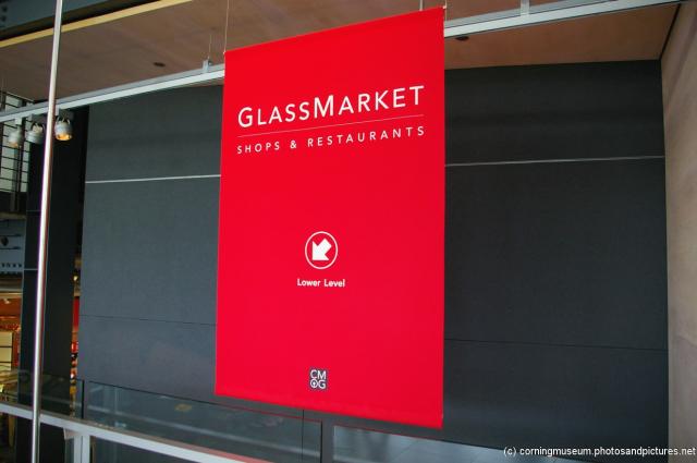 Corning Glass Museum GlassMarket Shops and Restaurants sign.jpg

